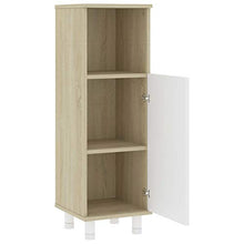 vidaXL Armadio da Bagno Bianco e Rovere Sonoma 30x30x95 cm Truciolato