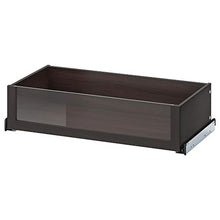 KOMPLEMENT cassetto con frontale in vetro 67,8x34,1x16 cm nero-marrone