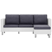 Tidyard Divano a 3 Posti con Cuscini in Similpelle,Poltrona Relax Poltrona Moderna,Design Confortevole Bianco