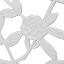 Gotop - Panca da giardino a 2 posti, con motivo floreale, 100 x 54 x 80 cm, colore: Bianco