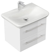 emotion Lavabo con mobiletto, Legno, Bianco Lucido, 65x45x41,6 cm, 2 unità