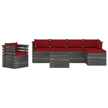 FAMIROSA Set Divani da Giardino su Pallet 7 pz con Cuscini Massello Pino-1884