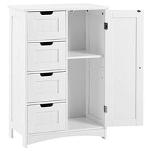 Leww, credenza da bagno, cassettiera multiuso, con 4 cassetti e 1 scomparto laterale, per soggiorno, cucina, corridoio