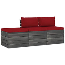 FAMIROSA Set Divani da Giardino su Pallet 3 pz con Cuscini Massello Pino-1764