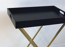 ASPECT Vassoio Pieghevole per maggiordomo Hopkins (Ottone Nero/Opaco), Legno, 54 x 38 x 72 cm