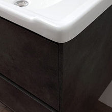 Kiamami Valentina MOBILE BAGNO DA TERRA 80CM GRIGIO INDUSTRIALE E SPECCHIO CONTENITORE | VIENNA