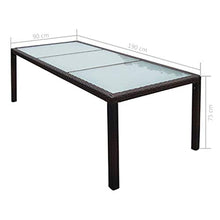 vidaXL Tavolo da Pranzo per Giardino in Polyrattan Marrone Arredo da Esterni
