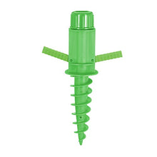Relaxdays Picchetto per Ombrellone, con Manici, Supporto per Stendino, 19-32 mm, Campeggio, Spiaggia, Plastica, Verde