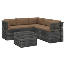 FAMIROSA Set Divani da Giardino su Pallet 6 pz con Cuscini Massello Pino-1955