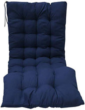 Lovemorebuy - Cuscino per sedia a dondolo da giardino, antiscivolo, con laccetti per schienali, cuscini per sdraio da cortile, pieghevole, in memory foam (blu navy-120 x 48)