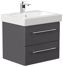 emotion Lavabo con mobiletto, Legno, Antracite Lucido, 60, 2 unità