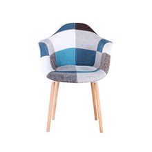 Uderkiny Set di 2 sedie Sedia Patchwork con braccioli, Applica alla Cucina Soggiorno alla Sala da Pranzo, ECC (Blu)