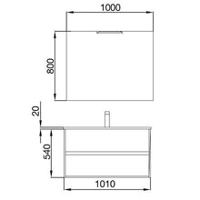 Yellowshop - Mobile Mobiletto da Bagno Sospeso in Legno Cm 100 Completo di Specchiera Lampada LED E Lavabo in Porcellana Arredo Modello Noja 1000
