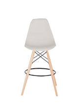 Set di 2 sgabelli da bar, piedi in legno, stile scandinavo, per sala da pranzo, bistrot, bar, 108 cm, colore: cachi