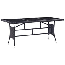 OUSEE Set Mobili da Pranzo per Giardino 9 pz in Polyrattan Nero