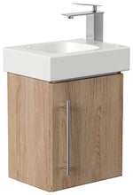 Mobile bagno con lavabo Geberit Icon 38cm a destra rovere chiaro
