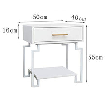 RCLD Comodini Toilette Iron Art Sofa Side Bed Ferro + Metallo (Color : White, Size : 50 * 40 * 55cm)