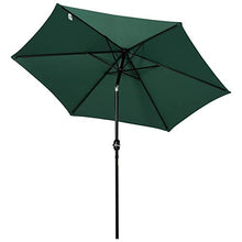 Outsunny Ombrellone da Giardino Inclinabile Spiaggia Alluminio e Poliestere Φ2.7×2.35m Verde Scuro