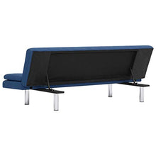 Tidyard Divano Letto con 2 Cuscini in Legno e Similpelle | Blu