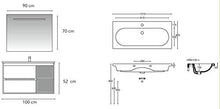 Set Mobile Lavabo Incasso Specchio LED Arredo Bagno Moderno Lussemburgo CERAMICHEMIRANDA-Tessuto
