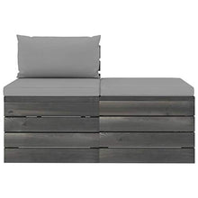 FAMIROSA Set Divani da Giardino su Pallet 2 pz con Cuscini Massello Pino-1672
