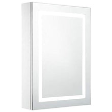 Tidyard Armadietto Bagno da Parete con Specchio e LED, con 3 Ripiani, 50x13x70 cm Bianco e Argento