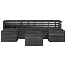 FAMIROSA Set Divani da Giardino su Pallet 7 pz Legno Pino Grigio Scuro-3755