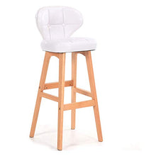 Ljings Sedia con Schienale Imbottito per Sedute Ergonomiche, Pub Barstool Patio Barstool Sedie Pub con Schienale, per Sala Pranzo,Bianca,Natural Frame
