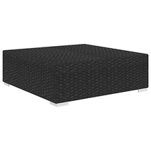 OUSEE Poggiapiedi Modulare 1 pz con Cuscino in Polyrattan Nero