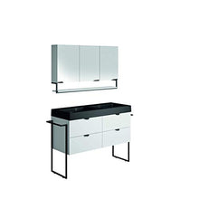 Allibert Mobili da Bagno Set Sottopensile 120 cm Lavandino Armadietto a Specchio Pre-assemblati