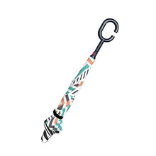 LENNEL Doppio Strato Antivento Design C Maniglia con Notte Strisce Riflettenti di Sicurezza Inverti Pieghevole Ombrelli Boho Pattern Stampa