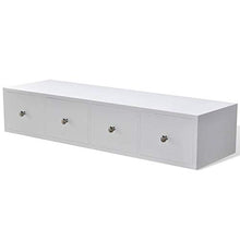 Cacoffay Meuble de rangement en bois blanc avec 4 tiroirs