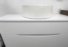 GT-LUX Mobile Bagno Lavanderia 90 CM RW900P/F Legno Bianco Rubinetto LAVABO 2 CASSETTI