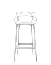 Kartell Masters Stool Sgabello, Tecnopolimero termoplastico Riciclato con Carica Minerale e Trattamento Soft-Touch, Bianco, H. 75