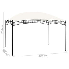 vidaXL Gazebo da Giardino 4x3 m Crema 180 g/m²