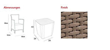 Keter Iowa Balcony Set, Set Mobili da Esterno 2 Poltrone e Tavolino Contenitore Cappuccino