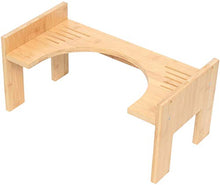 AIMAIBUMAI Sgabello da bagno pieghevole in bambù, altezza regolabile 45 x 25 x 22,5 cm