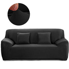 Feilaxleer Copridivano Elasticizzato 1 Posti/2 Posti/3 Posti/4 Posti,Protettore del Divano,Fodera per Divano con Corda Fissa (2 Posti,Nero)