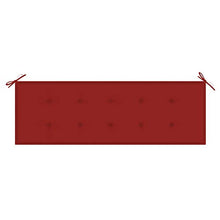 vidaXL Panca da Giardino con Cuscino Rosso 150 cm Legno di Teak