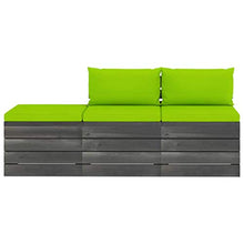 FAMIROSA Set Divani da Giardino su Pallet 3 pz con Cuscini Massello Pino-1766