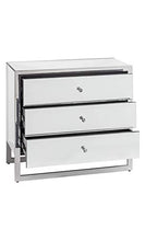 DENZZO - Cassettiera in legno argento e specchio Tiffany