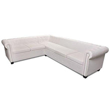 SENLUOWX Divano angolare, 6 posti Chesterfield pelle artificiale Bianco.Questo Divano ha Design Classico e Elegante,anche Perfetto Comfort - Arredi Casa