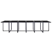 SKM Set da Pranzo da Giardino 17 pz con Cuscini in Polyrattan Nero (167.9kg) Nero-6431
