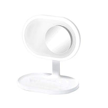 Specchio LED 10 W Ricarica Wireless Lente d'Ingrandimento 5X Luminosità a 6 Livelli Touch Dimming 3W Audio Connessione Bluetooth Angolo Regolabile di 180 °