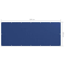 vidaXL Paravento da Balcone Blu 120x300 cm in Tessuto Oxford