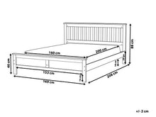 Beliani Letto in Legno di Pino Bianco con Rete a Doghe 160 x 200 cm Mayenne