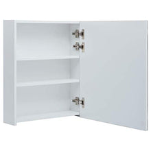 Tidyard Armadietto Bagno da Parete con Specchio e LED, con 3 Ripiani, 50x14x60 cm Bianco e Argento