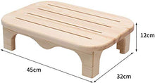 Sgabello con Gradino in Legno massello, Sgabello da Barba Resistente, Leggero e Antiscivolo, Sgabello Piccolo per Bambini, per casa, Bagno, Comodino
