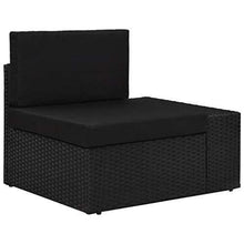 Tidyard Poltrona Divano da Giardino Modulare ad Angolo in Polyrattan,Poltrona Divano Modulare,Nero - Arredi Casa