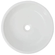 Lavabo da bagno rotondo in ceramica bianca 42 x 12 cm
